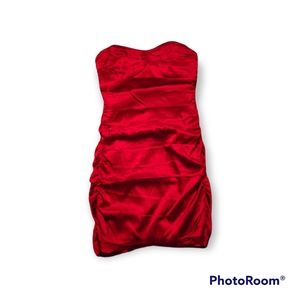 Express Strapless Silk Body Con Dress